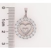 Кулон Xuping Родій «Сердечка в колі кристалів» для ланцюжка до 6мм фото №2