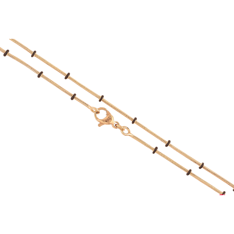 Ланцюжок Xuping Позолота 18K «Плетіння Ювелірний шнур з чорними намистинами» довжина 45см х 1-2мм фото №1