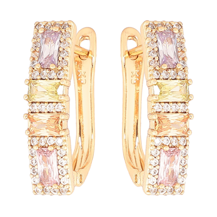 Серьги Xuping Позолота 18K английский замок Инкрустация разноцветными кристаллами фото №14