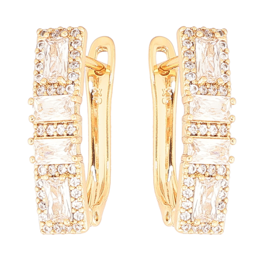 Сережки Xuping Позолота 18K англійський замок «Інкрустація кристалами» фото №1