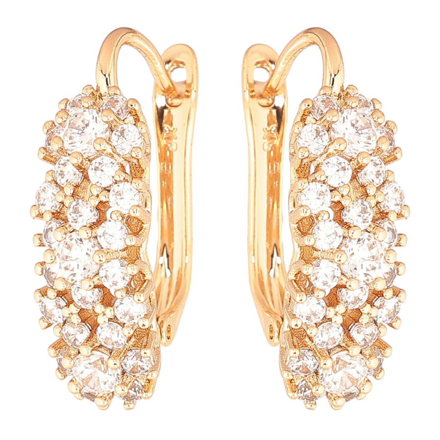 Серьги Xuping Позолота 18K английский замок Инкрустация кристаллами фото №1