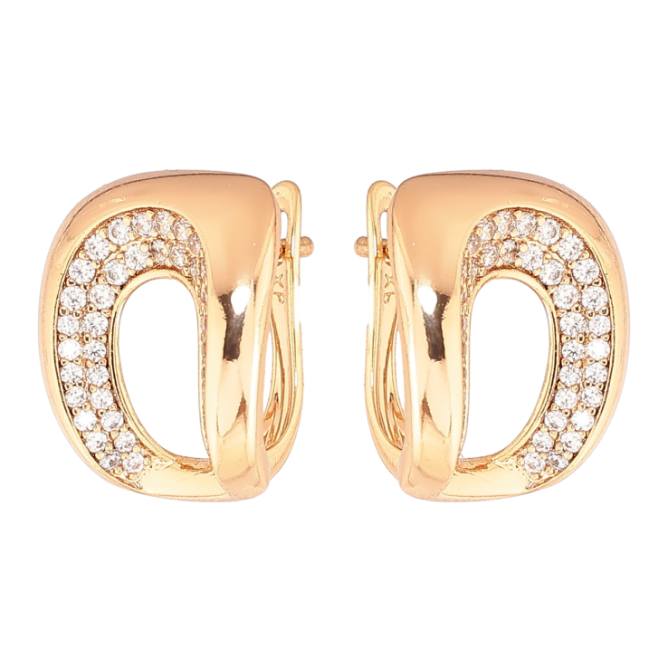 Серьги Xuping Позолота 18K английский замок Узор с инкрустацией кристаллами фото №18