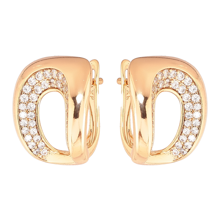 Серьги Xuping Позолота 18K английский замок Узор с инкрустацией кристаллами фото №1