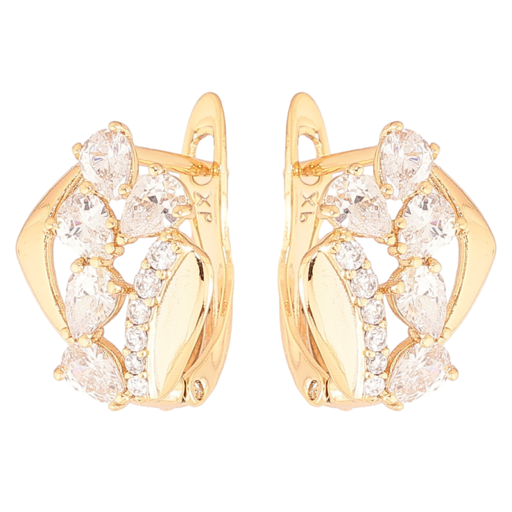 Серьги Xuping Позолота 18K английский замок Узор с кристаллами фото №10