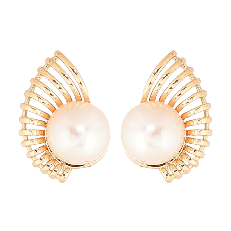 Сережки Xuping Позолота 18K пусети «Різьблений візерунок із перлиною» фото №22