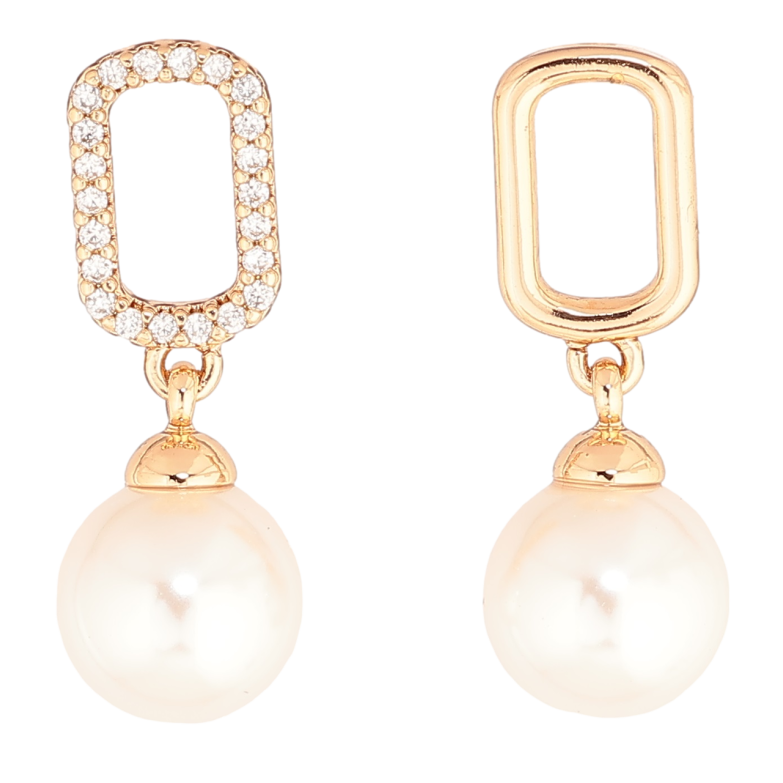 Серьги Xuping Позолота 18K пусеты Ассиметричные жемчужные подвески фото №6