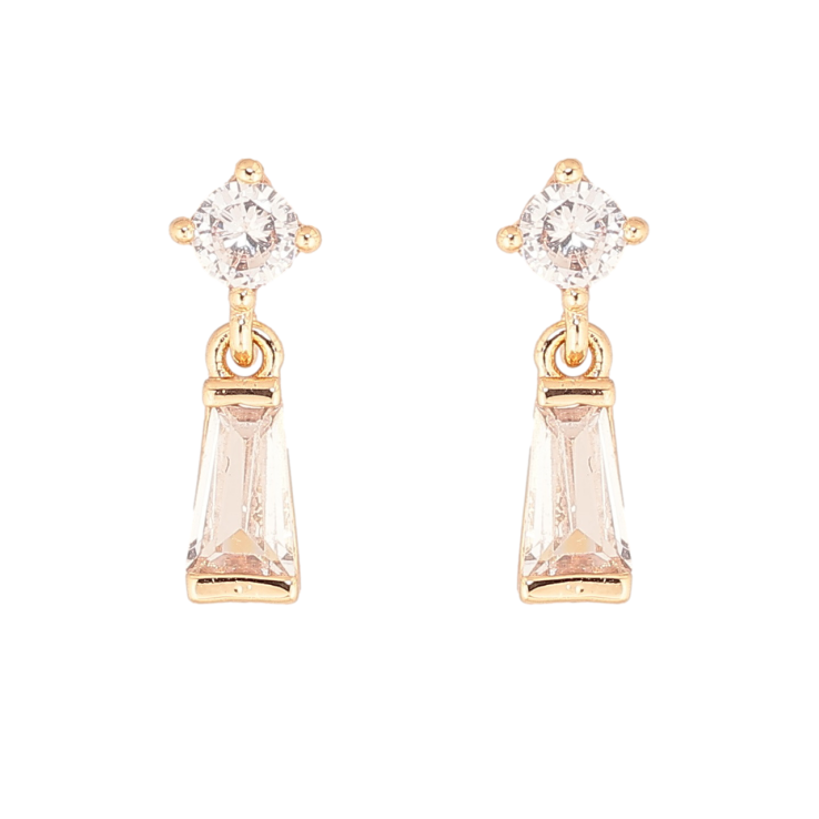 Сережки Xuping Позолота 18K пусети  «Кришталеві підвіски» фото №13