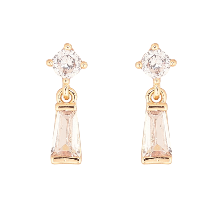 Сережки Xuping Позолота 18K пусети  «Кришталеві підвіски» фото №1