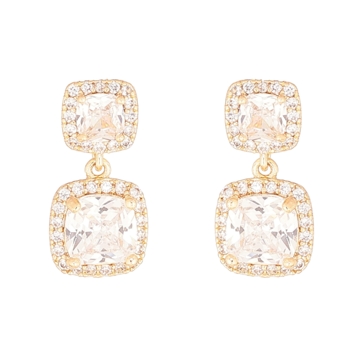 Серьги Xuping Позолота 18K пусеты Кристальные подвески фото №7