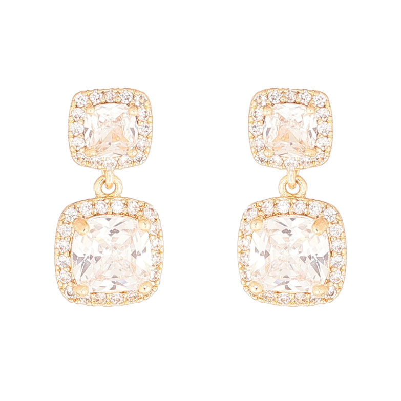 Серьги Xuping Позолота 18K пусеты Кристальные подвески фото №2