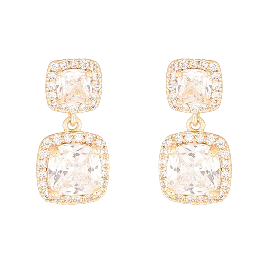 Серьги Xuping Позолота 18K пусеты Кристальные подвески фото №1