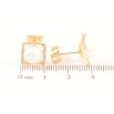 Серьги Xuping Позолота 18K пусеты Квадраты с жемчужинами и дорожками кристаллов фото №2 Серьги Xuping Позолота 18K пусеты Квадраты с жемчужинами и дорожками кристаллов фото №2