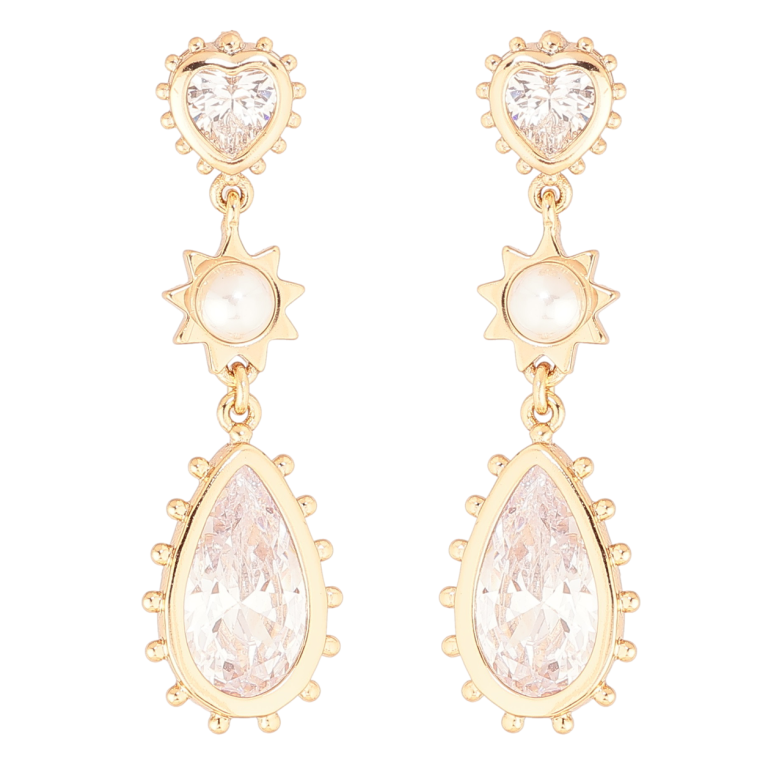 Сережки Xuping Позолота 18K пусети «Кришталеві підвіски» фото №1 Сережки Xuping Позолота 18K пусети «Кришталеві підвіски» фото №1