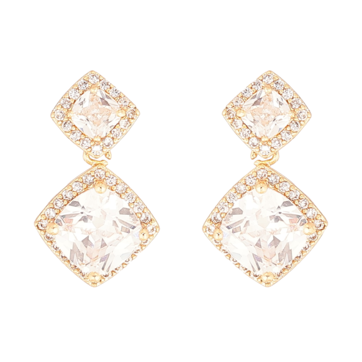 Серьги Xuping Позолота 18K пусеты Кристальные подвески фото №6