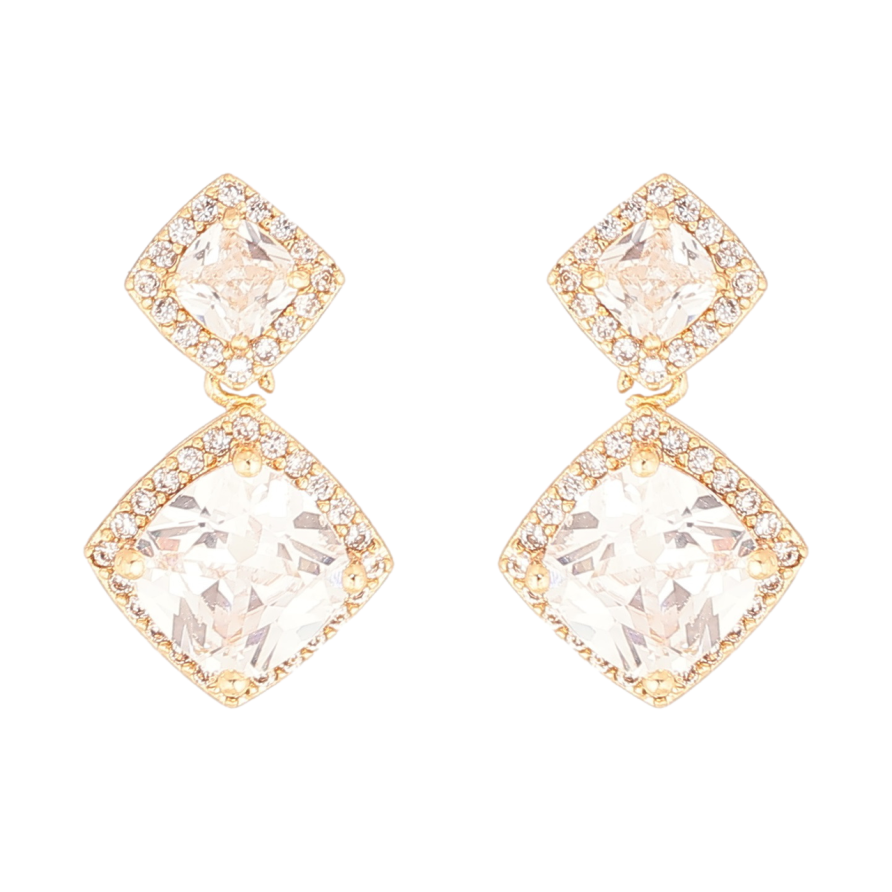 Серьги Xuping Позолота 18K пусеты Кристальные подвески фото №1