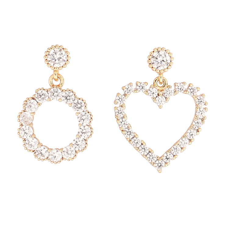 Сережки Xuping Позолота 18K пусети  «Асиметричні кришталеві підвіски» фото №15