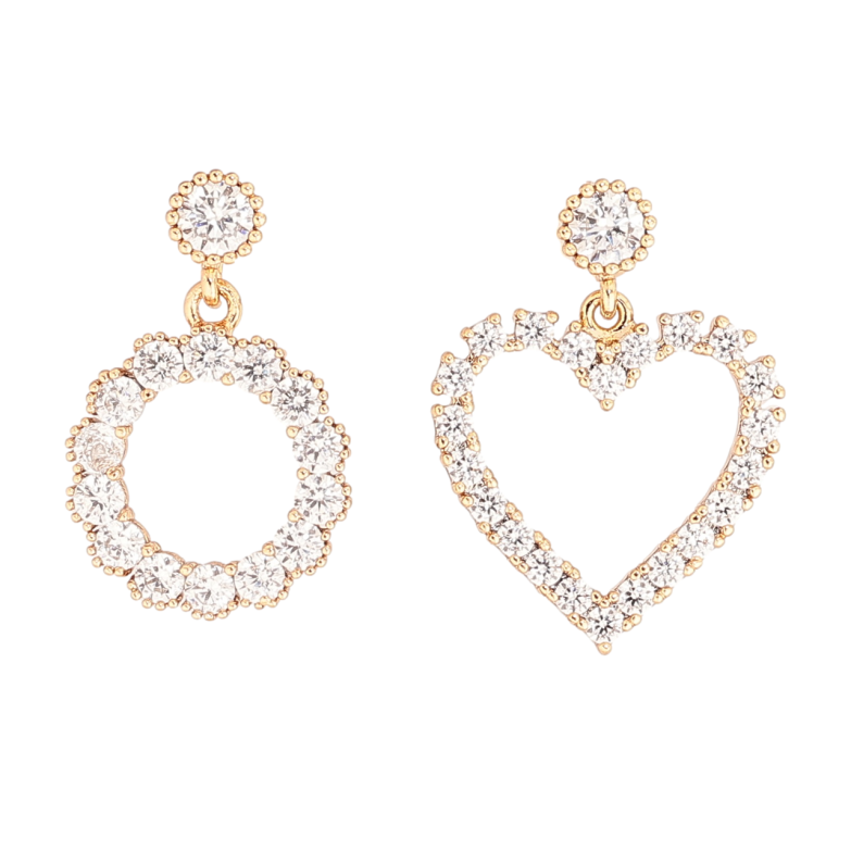 Сережки Xuping Позолота 18K пусети  «Асиметричні кришталеві підвіски» фото №4