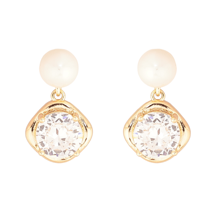 Серьги Xuping Позолота 18K пусеты Жемчужины с кристальными подвесками фото №13