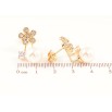 Сережки Xuping Позолота 18K пусети-джекети «Квіточки з перлинами» фото №2 Сережки Xuping Позолота 18K пусети-джекети «Квіточки з перлинами» фото №2