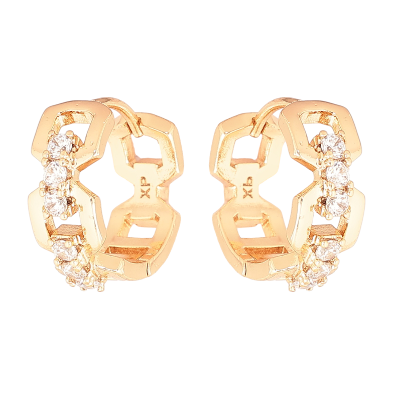 Серьги Xuping Позолота 18K колечки Декоративный узор с кристаллами фото №1 Серьги Xuping Позолота 18K колечки Декоративный узор с кристаллами фото №1