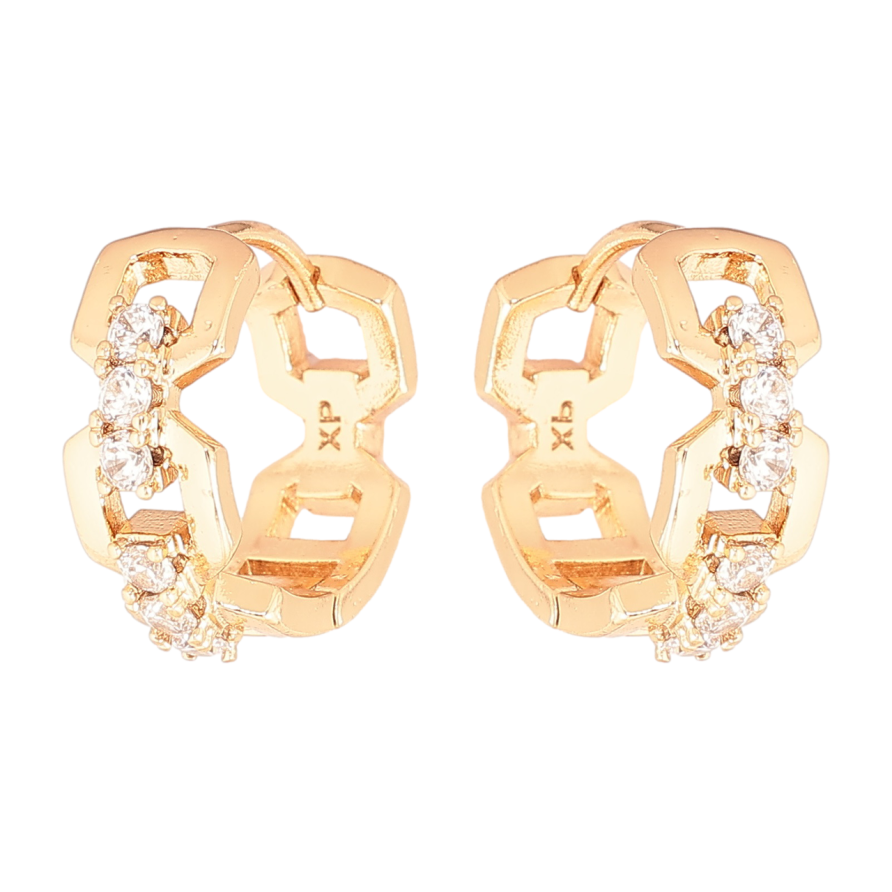 Серьги Xuping Позолота 18K колечки Декоративный узор с кристаллами фото №1 Серьги Xuping Позолота 18K колечки Декоративный узор с кристаллами фото №1