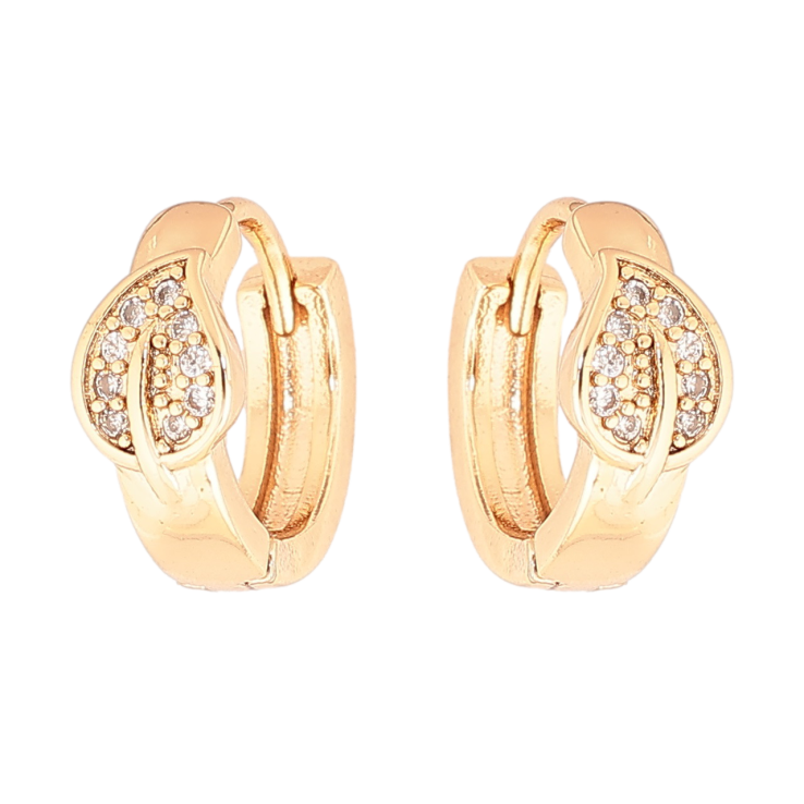 Серьги Xuping Позолота 18K колечки Листики с кристаллами фото №15