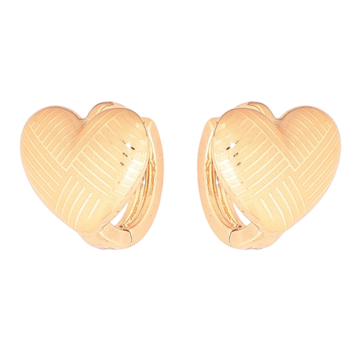 Серьги Xuping Позолота 18K колечки Сердечки с узором напылением фото №24