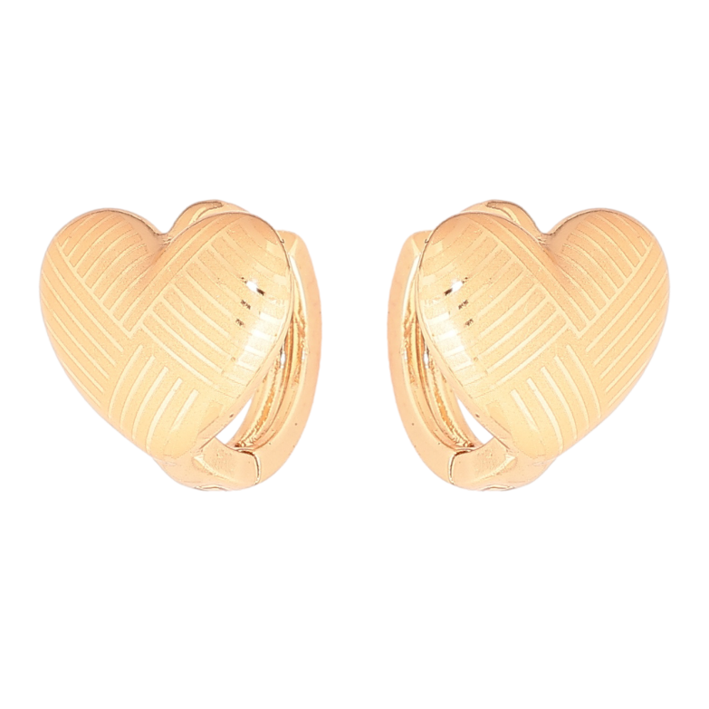 Серьги Xuping Позолота 18K колечки Сердечки с узором напылением фото №5