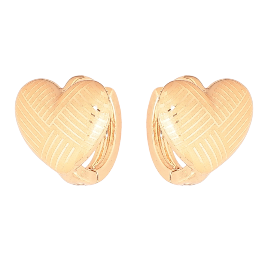 Сережки Xuping Позолота 18K колечка «Сердечка з візерунком напиленням» фото №1