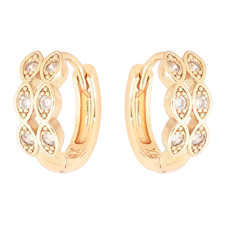 Серьги Xuping Позолота 18K колечки Декоративный узор с кристаллами фото №2