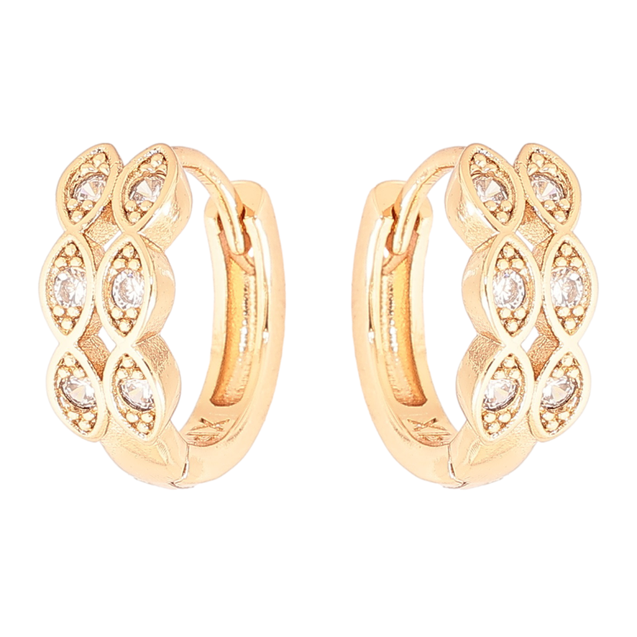 Серьги Xuping Позолота 18K колечки Декоративный узор с кристаллами фото №1