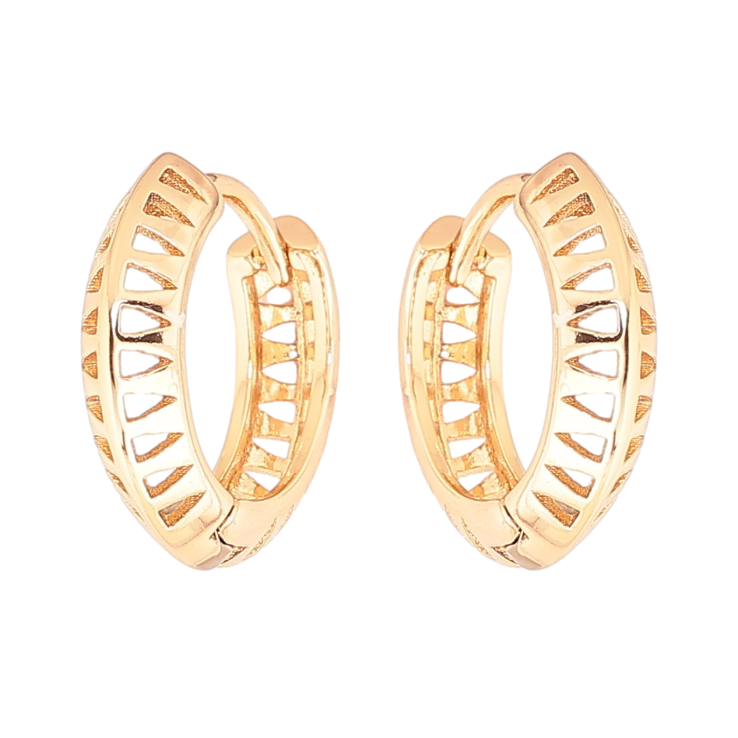 Серьги Xuping Позолота 18K колечки Резной узор фото №11