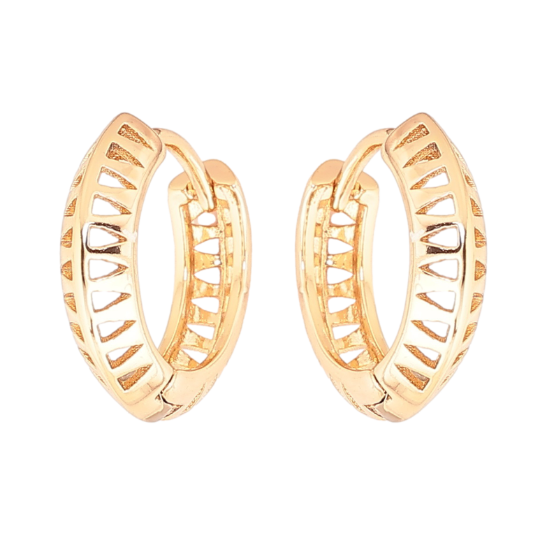 Сережки Xuping Позолота 18K колечка «Різьблений візерунок» фото №1