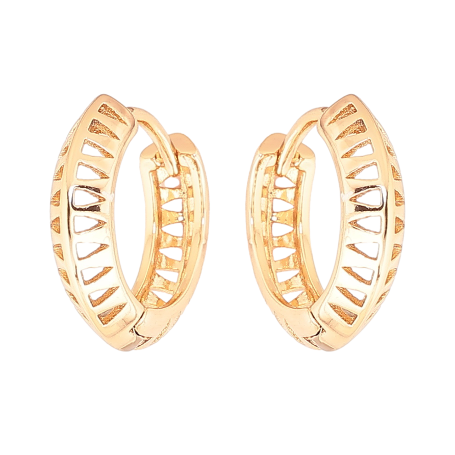 Серьги Xuping Позолота 18K колечки Резной узор фото №1 Серьги Xuping Позолота 18K колечки Резной узор фото №1