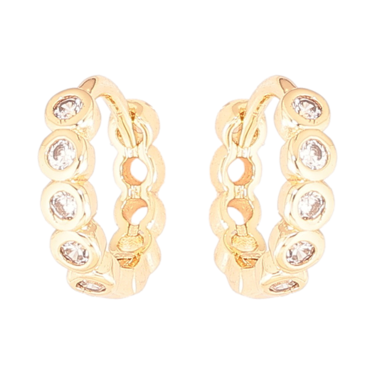 Серьги Xuping Позолота 18K колечки Дорожки кристаллов фото №24