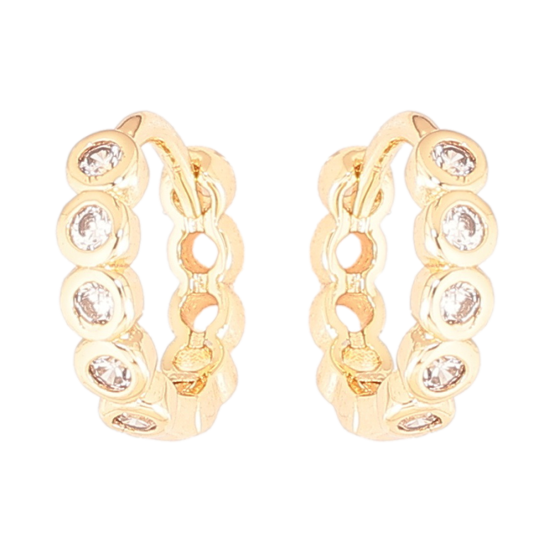 Серьги Xuping Позолота 18K колечки Дорожки кристаллов фото №1