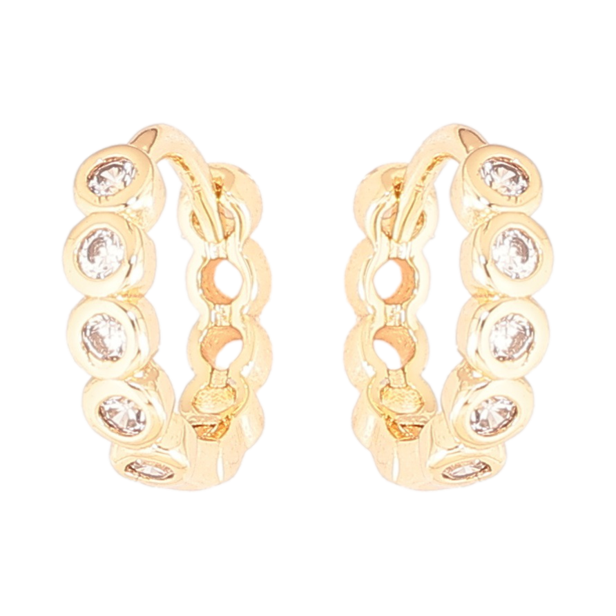 Серьги Xuping Позолота 18K колечки Дорожки кристаллов фото №1