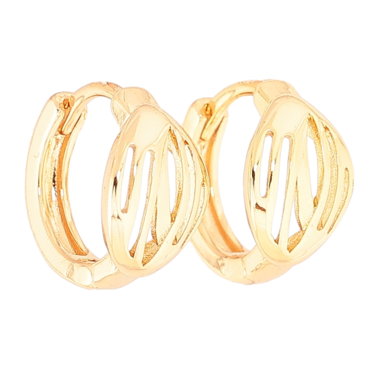 Серьги Xuping Позолота 18K колечки Резной узор фото №10