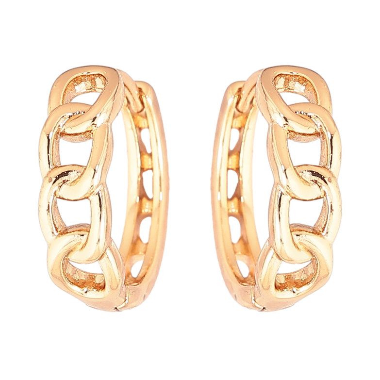 Серьги Xuping Позолота 18K колечки Узор цепочка фото №6