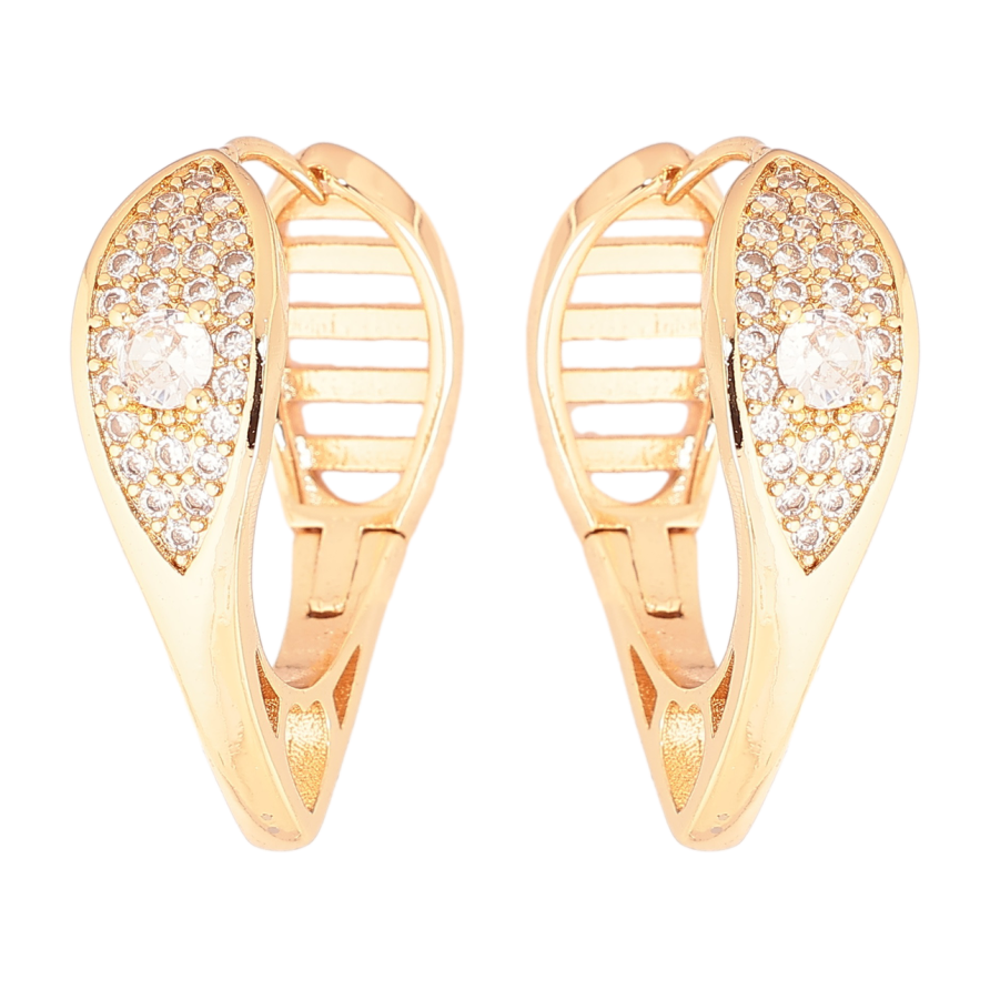 Сережки Xuping Позолота 18K колечка «Інкрустація кристалами» фото №1