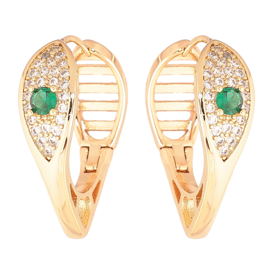 Серьги Xuping Позолота 18K колечки Инкрустация кристаллами фото №1