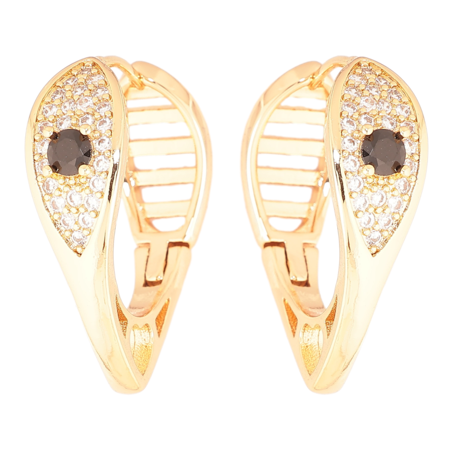 Серьги Xuping Позолота 18K колечки Инкрустация кристаллами фото №1 Серьги Xuping Позолота 18K колечки Инкрустация кристаллами фото №1