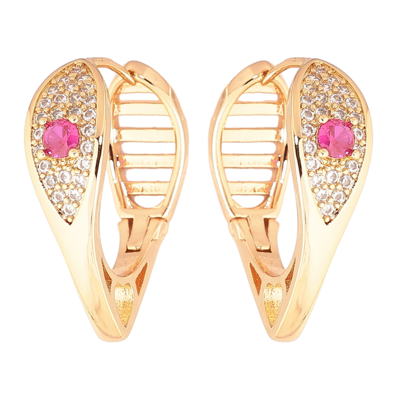 Сережки Xuping Позолота 18K колечка «Інкрустація кристалами» фото №1