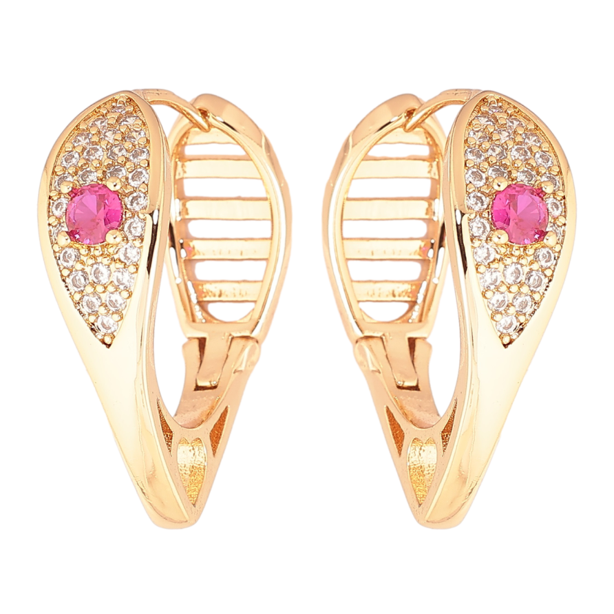 Серьги Xuping Позолота 18K колечки Инкрустация кристаллами фото №1