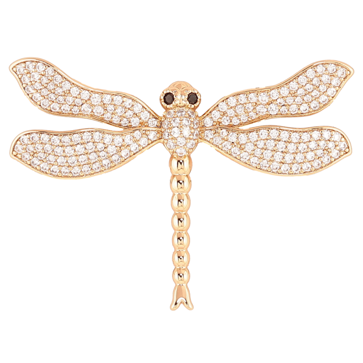 Брошка Xuping Позолота 18K «Бабка з інкрустацією кристалами» фото №9