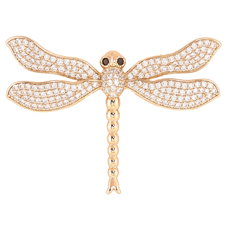 Брошка Xuping Позолота 18K «Бабка з інкрустацією кристалами» фото №1