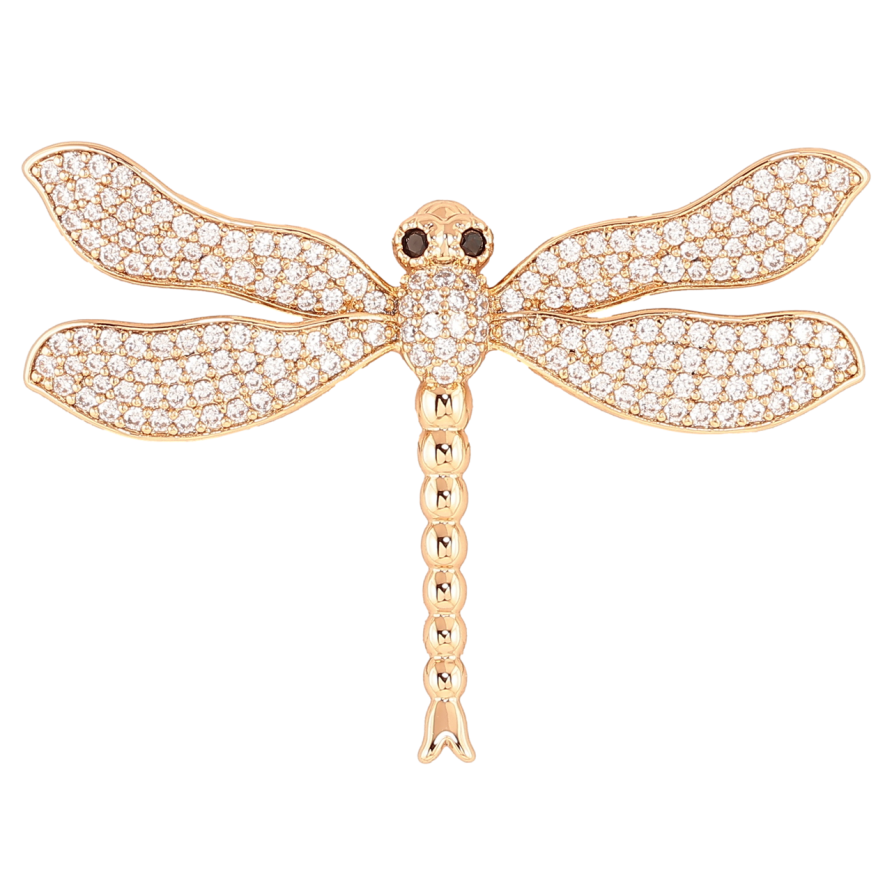 Брошка Xuping Позолота 18K «Бабка з інкрустацією кристалами» фото №1