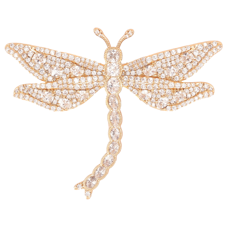 Брошка Xuping Позолота 18K «Бабка з інкрустацією кристалами» фото №6