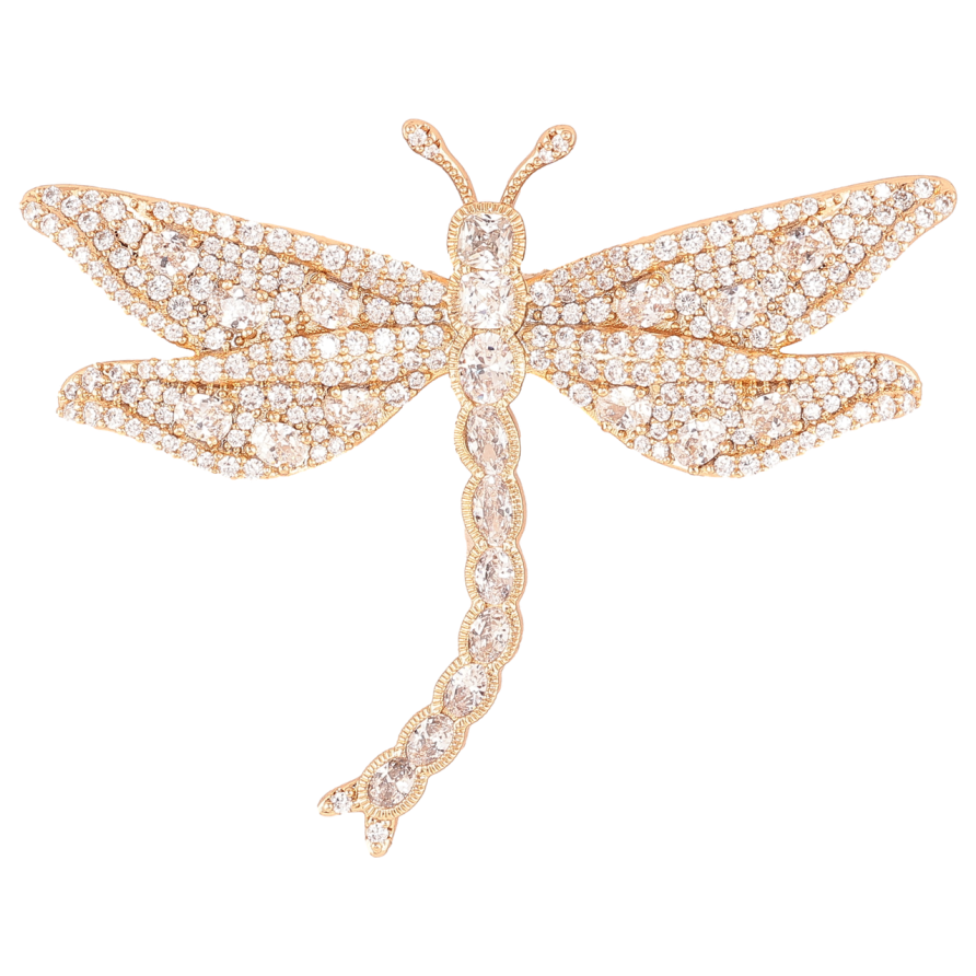 Брошка Xuping Позолота 18K «Бабка з інкрустацією кристалами» фото №1