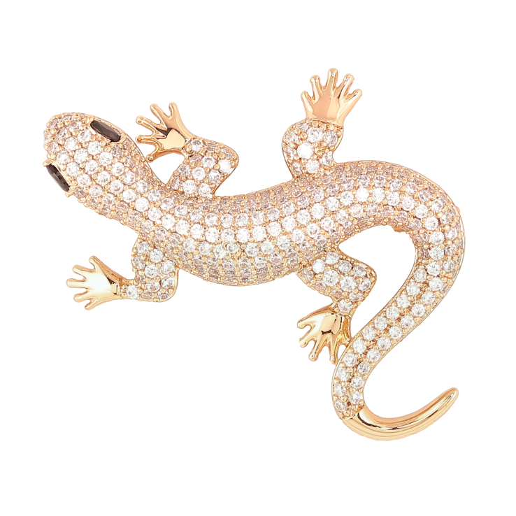 Брошка Xuping Позолота 18K «Ящірка з інкрустацією кристалами» фото №20